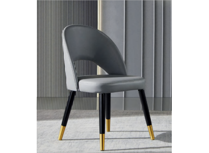 Moderner Grauer Esszimmer Stuhl 1-Sitzer Designer Einsitzer Holzstühle