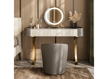 Beiger Schminktisch Designer Frisiertische Luxus Schubladen Holz Möbel