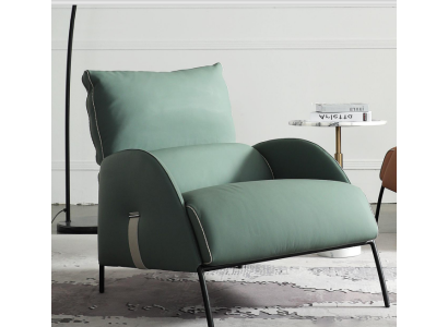 Designer Grüner Sessel Moderner Einsitzer Armsessel 1Sitzer Loungesessel
