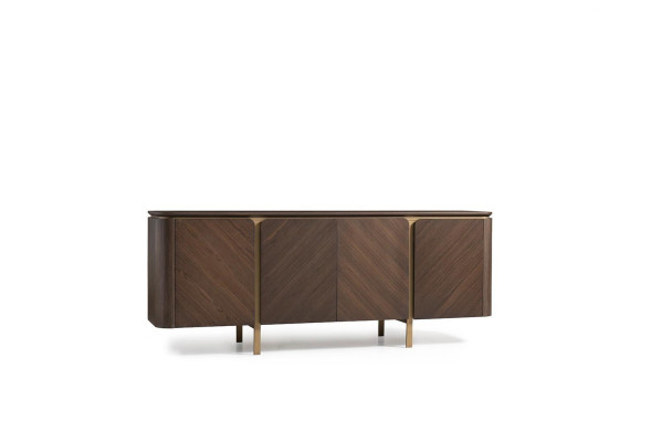 Garnitur Sideboard Spiegel Kommode Set Anrichte Braun Holz Esszimmer