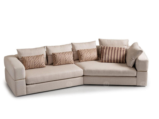 Ecksofa Stoffsofa Polstersofa Beige Sofas Modern Wohnzimmer Design