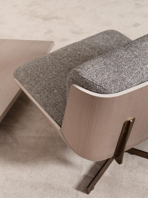 Drehstuhl Sessel Stoff Sitzer Einsitzer Grau Wohnzimmer Clubsessel