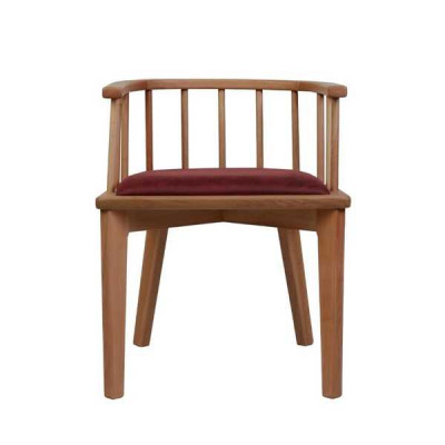 Brauner Esszimmer Stuhl Design Holzstuhl Einsitzer Polster 1-Sitzer