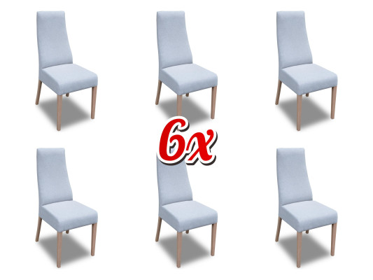 Gruppe Set Wohn Echtes Holz Esszimmer Garnitur Lehn Samt Textil Stuhl 6x Stühle