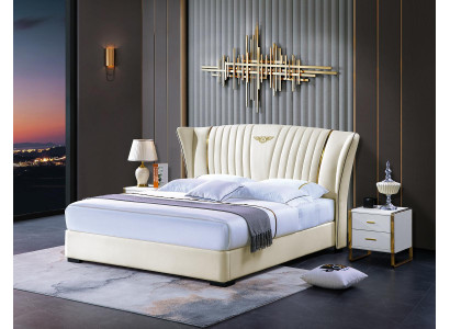 Bett Schlafzimmer Nachttisch Komplettes Set Garnitur 3tlg. Holz Leder Betten