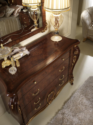 arredoclassic™ Schlafzimmer Set Sinfonia Barock Rokoko Bett Nachttisch