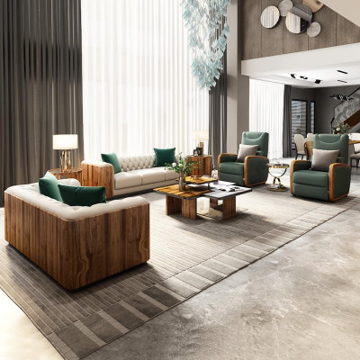 Luxus Möbel Sofagarnitur Couch Sofa Polster Designer Möbel 4tlg. Leder