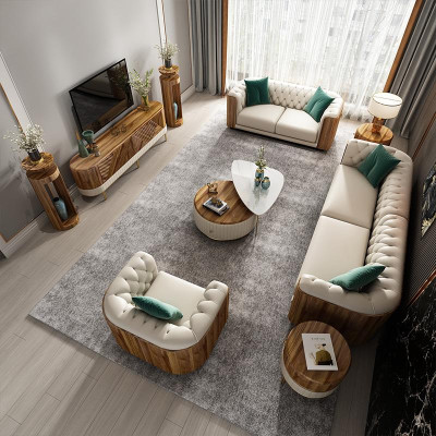 Luxus Möbel Sofagarnitur Couch Sofa Polster Designer Möbel 4tlg. Leder