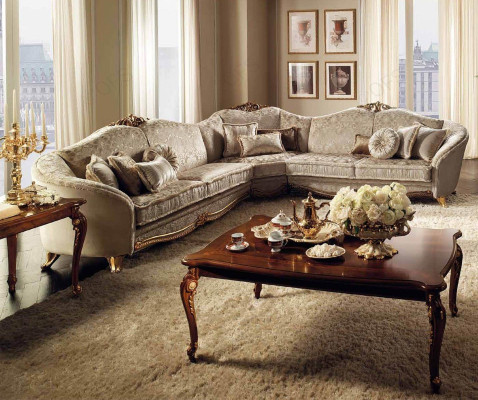 Ecksofa Wohnlandschaft Sofa Couch L Form Polster Couchen Textil arredoclassic