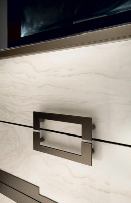 Esszimmer Set 3tlg. Esstisch Vitrine Kommode modernes Esszimmermöbel Set Italien