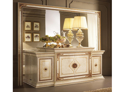 Klassische Kommode Anrichte mit Spiegel xxl Schrank Sideboard Italienische Möbel