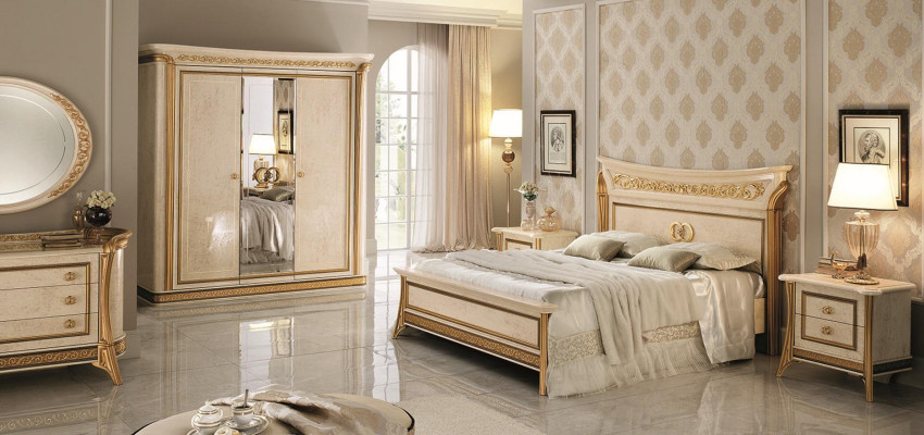 Bett 2x Nachttisch 3 tlg. Schlafzimmer Set Möbel Modern Betten arredoclassic neu