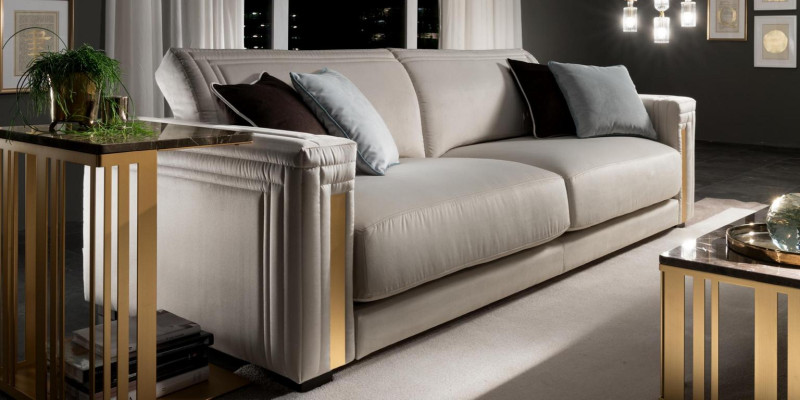 Dreisitzer 3 Sitzer Wohnzimmer Polster Textil Modern Luxus Design Sofa Möbel Neu