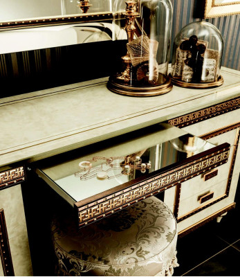 Schminktisch Spiegel Hocker Komplett Set Kommode Schlafzimmer Neu Barock Konsole