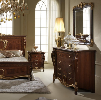 Konsolen Tisch Kommode mit Spiegel Möbel Luxus Set Konsole 2tlg. Made in Italy