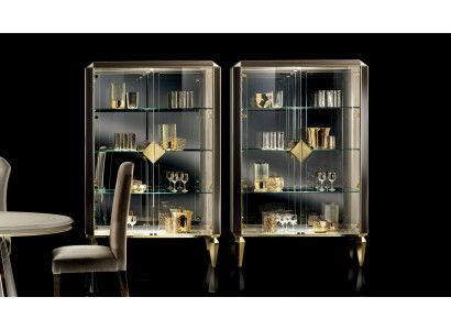 Designer Italienische Schicke Holz Möbel Modern Stil Schrank Vitrine Wohnzimmer