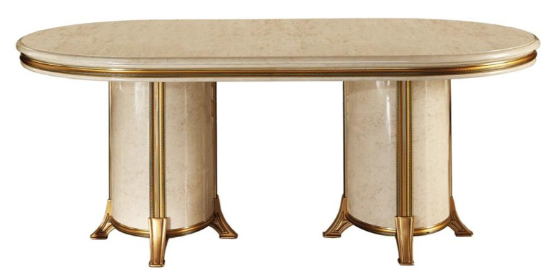 Esszimmer Wohnzimmer Klassisch Beige arredoclassic Esstisch Design Tisch Holz