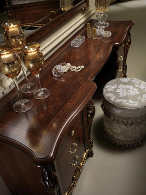 Design Luxus Möbel Sekretar Antik Barock Stil Tisch Holz Italienische Möbel Neu