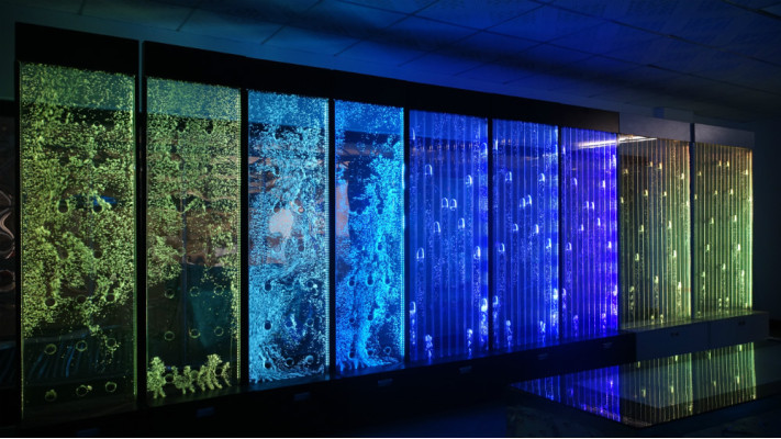 Wandpaneel Wasserblasen LED Wasserwand Dekorative Designer Wasser Wand
