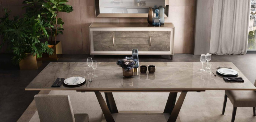 Italienisches Designer Esszimmer Set Garnitur Stuhl Tisch Gruppe 5tlg Neu