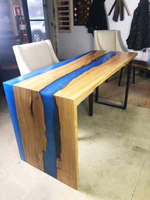 Esstisch Tisch Küchentisch Moderne Tische Wasserfall Fluss Epoxid Harz Möbel Neu