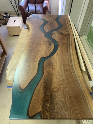 Esstisch River Table Echtes Holz Deko Flusstisch Massiv Epoxidharz Tische