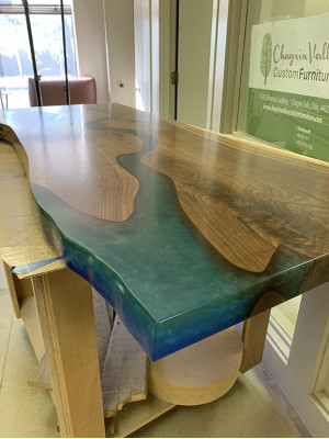 Esstisch River Table Echtes Holz Deko Flusstisch Massiv Epoxidharz Tische