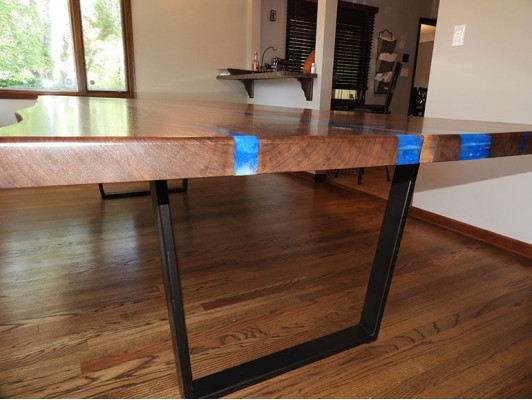 Esstisch Design Tisch Moderne Tische Meer Ozean Fluss Möbel 220x90 Epoxid Harz