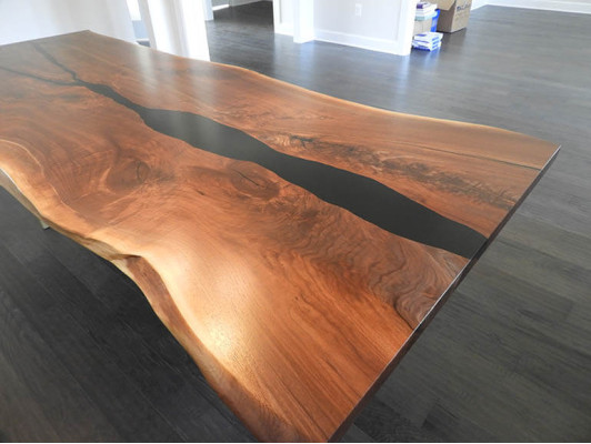 Flusstisch Esstisch River Table Massiv Tische 240x100 Epoxidharz Meer