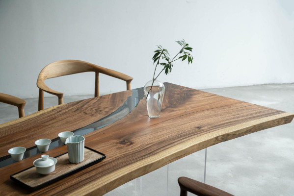 River Table Epoxidharz Couchtisch Massiv Tische 240x100 Flusstisch