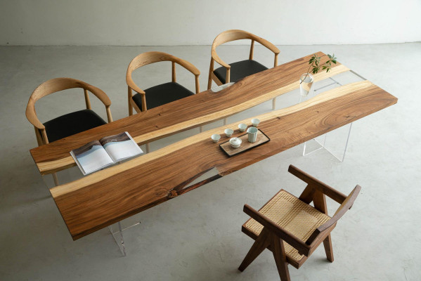 Esstisch River Table Massiv Tische 220x80 Flusstisch Meer Waterfall