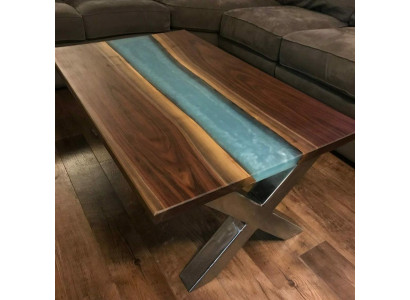 Couchtisch River Table Epoxidharz Massiv Tische 120x60 Flusstisch