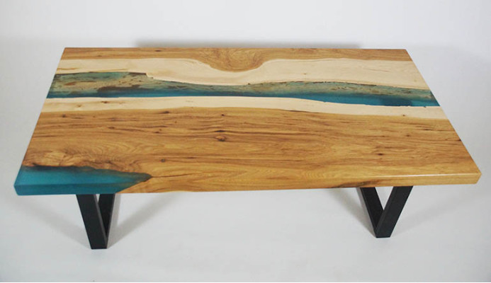 Couchtisch River Table Epoxidharz Massiv Tische 120x70 Flusstisch Echtes Holz