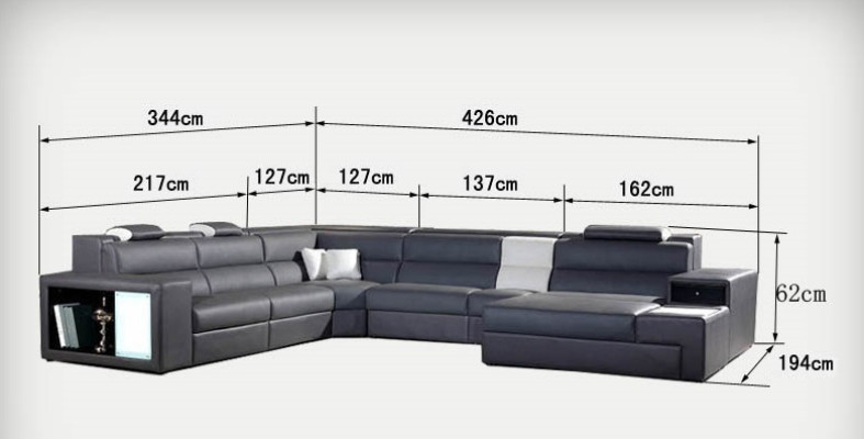 Design Leder Polster Ecke Leder Sitz Sofa USB Polster Eck Wohn Landschaft Zimmer