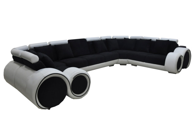 Ecke Leder Modern XXL Couch Wohnlandschaft Ledersofa Sofa U-form A1163 mit USB