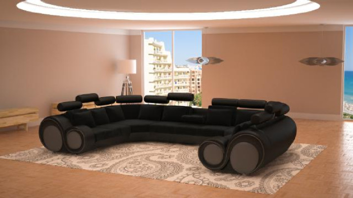 Designer XXL Wohnlandschaft Sofa mit USB Couch Polster Ecksofa Textil Stoff Neu