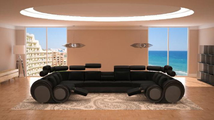 Designer XXL Wohnlandschaft Sofa Couch Polster Garnitur Ecksofa Textil Stoff Neu