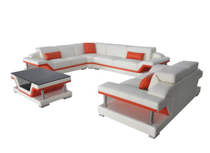 Leder Sofa Moderne Couch Wohnlandschaft 2 Sitzer Couchen Sitz Eck Tisch