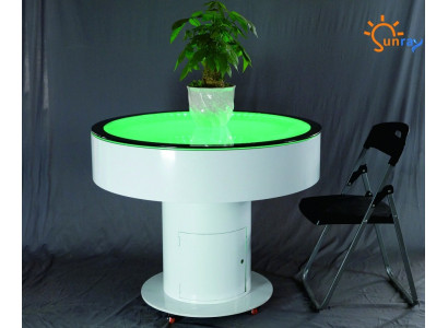 Runder Tisch Bar Rund Tische LED Wasser Spiel Beleuchtet Deko LED Möbel