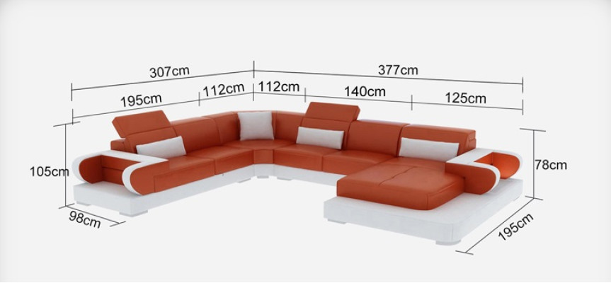Couch Ecksofa Leder Wohnlandschaft Garnitur Design Modern Sofa UForm G8002+Tisch