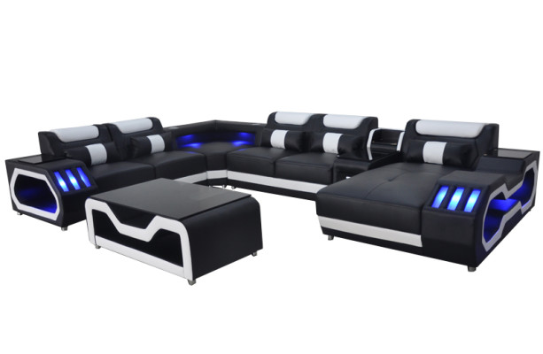 Design Leder Polster Sitz Ecke Leder Eck Landschaft Zimmer Neu Wohn Sofa Polster