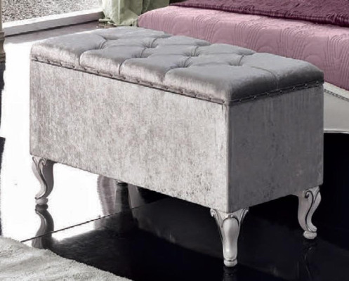 Klassische Möbel 6tlg Schlafzimmerset Bett 2x Nachttische Hocker Kommode Spiegel