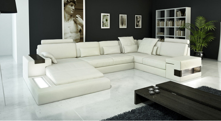 Ledersofa Ecksofa Sofa Couch Polster Bellini xxl big Wohnlandschaft Ecke Sofas