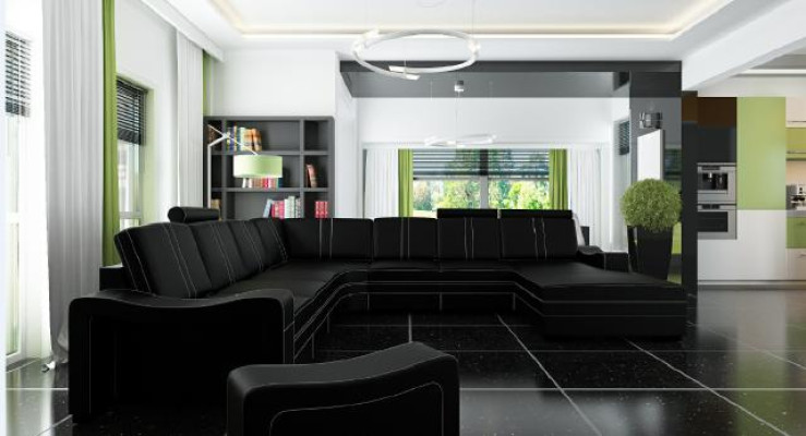Ledersofa mit USB Wohnlandschaft Ecksofa Neu Garnitur Sofa XXL Ledersofa Couch