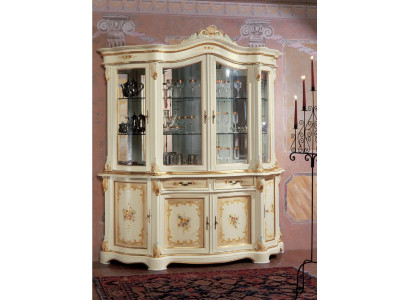 Vitrinen Glas Schrank Vitrine Wohnzimmer Holz Anrichte Italienische Möbel Regal