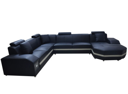 Ecke Leder Modern XXL Couch Wohnlandschaft Sitz Polster Couchen Sofa U-Form Neu
