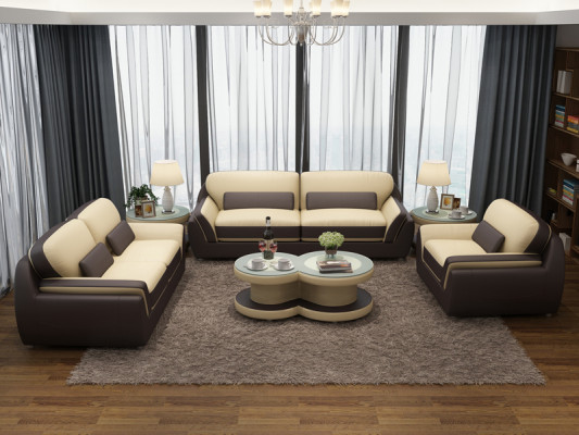 Ledersofa Couch Sofagarnitur Neu 3+2+1 Sitzer Dekor Garnitur Design Modern