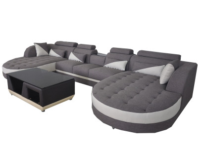 Eck Sofa Polster Couch Sitz Garnitur Moderne U Form Wohnlandschaft Ecke Leder