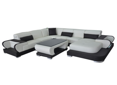 Wohn Couch Leder Sofa Landschaft Polster Garnitur Eck Sofas Sitz Garnituren Neu
