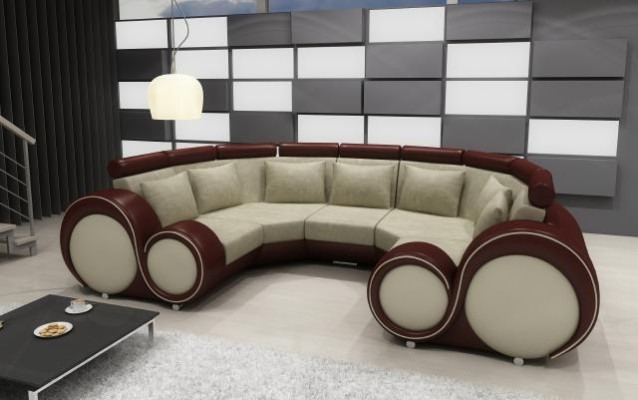 Ecksofa + USB Wohnlandschaft U Form Textil Big XXL Ecksofa Stoff Textil Sofa Neu